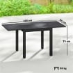 Tavolo da Giardino a Doghe Allungabile per 4-6 Persone, in Alluminio, 80-160x80x75 cm, Nero