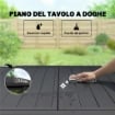 Tavolo da Giardino a Doghe Allungabile per 4-6 Persone, in Alluminio, 80-160x80x75 cm, Nero
