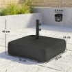 Base per Ombrellone Riempibile con Sabbia 80 kg/Sabbia Bagnata 90 kg, per Pali da Ï48 mm, Nero