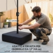Base per Ombrellone Riempibile con Sabbia 80 kg/Sabbia Bagnata 90 kg, per Pali da Ï48 mm, Nero