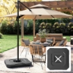SET 2 PESI BASE PER OMBRELLONE A SBALZO IN HDPE RIEMPIBILI FINO A 105 KG, 101X101X12CM, NERO