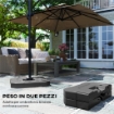 SET 2 PESI BASE PER OMBRELLONE A SBALZO IN HDPE RIEMPIBILI FINO A 105 KG, 101X101X12CM, NERO