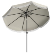 Ombrellone da Giardino Rotondo 2.7x2.4 m con Manovella, in Metallo e Poliestere, Grigio Chiaro