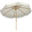 Ombrellone da Giardino Rotondo 2.7x2.4 m con Manovella, in Metallo e Poliestere, Beige