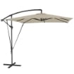 OMBRELLONE A SBALZO 247X247 CM CON BASE A CROCE E MANOVELLA, IN METALLO E POLIESTERE, COLOR CACHI
