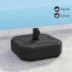 BASE PER OMBRELLONE QUADRATA RIEMPIBILE CON SABBIA O ACQUA FINO A 25KG, NERO
