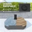 BASE PER OMBRELLONE QUADRATA RIEMPIBILE CON SABBIA O ACQUA FINO A 25KG, NERO