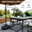 BASE PER OMBRELLONE QUADRATA RIEMPIBILE CON SABBIA O ACQUA FINO A 25KG, NERO