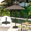 Base per Ombrellone in Resina da 20 kg Rotonda con Ruote e Freni, Bronzo