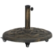 Base per Ombrellone in Resina da 20 kg Rotonda con Ruote e Freni, Bronzo