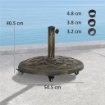 Base per Ombrellone in Resina da 20 kg Rotonda con Ruote e Freni, Bronzo