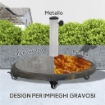 Base per Ombrellone in Resina da 20 kg Rotonda con Ruote e Freni, Bronzo