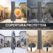 OMBRELLONE A SBALZO Ï3 M CON BASE A CROCE E MANOVELLA, IN METALLO, PP E POLIESTERE, CACHI