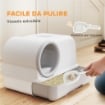 LETTIERA PER GATTI CHIUSA CON COPERCHIO, VASSOIO E 2 SACCHETTI DI CARBONE, IN PP, 59X39.5X39.5 CM, BIANCO E GRIGIO
