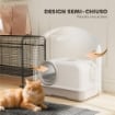 LETTIERA PER GATTI CHIUSA CON COPERCHIO, VASSOIO E 2 SACCHETTI DI CARBONE, IN PP, 59X39.5X39.5 CM, BIANCO E GRIGIO