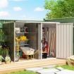 Capanno da Giardino in Acciaio Zincato, Porta Bloccabile, 231 x 125 x 162 cm, Grigio