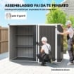Capanno da Giardino in Acciaio Zincato, Porta Bloccabile, 231 x 125 x 162 cm, Grigio