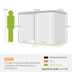 Capanno da Giardino in Acciaio Zincato, Porta Bloccabile, 231 x 125 x 162 cm, Grigio