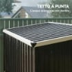 Capanno da Giardino in Acciaio Zincato, Porta Bloccabile, 231 x 125 x 162 cm, Grigio