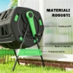 Compostiera Domestica 200L a Doppia Camera con 8 Prese D'Aria, in PP e Metallo, 94x67x98 cm, Verde e Nero