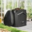Compostiera da Giardino Triangolare Girevole con 3 Porte, 78x75x78 cm, Nero