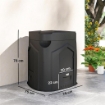 Compostiera da Giardino Triangolare Girevole con 3 Porte, 78x75x78 cm, Nero