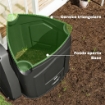 Compostiera da Giardino Triangolare Girevole con 3 Porte, 78x75x78 cm, Nero