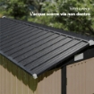 CAPANNO DA GIARDINO IN METALLO 364 X 238 CM CON 4 PRESE D'ARIA E PORTE DOPPIE CON SERRATURA, MARRONE