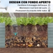 Set di 2 Aiuole Rialzate in Metallo Galvanizzato con Bordo Sicuro, Fioriera Elevata per Verdure, Argento