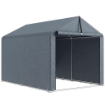 Tenda Garage con Copertura Rinforzata Impermeabile e Ingresso Zip, in Acciaio Zincato, 162x221.5x163 cm, Grigio