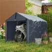 Tenda Garage con Copertura Rinforzata Impermeabile e Ingresso Zip, in Acciaio Zincato, 162x221.5x163 cm, Grigio