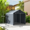 Tenda Garage con Copertura Rinforzata Impermeabile e Ingresso Zip, in Acciaio Zincato, 162x221.5x163 cm, Grigio