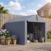 Tenda Garage con Copertura Rinforzata Impermeabile e Ingresso Zip, in Acciaio Zincato, 162x221.5x163 cm, Grigio