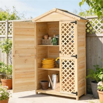 ARMADIO ESTERNO: CASETTA GIARDINO CON PORTA VENTILATA E KIT ANTIRIBALTAMENTO.