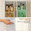 MOBILE DA BAGNO A 2 ANTE CON SPAZIO APERTO E RIPIANI REGOLABILI, IN LEGNO, 30X24X140 CM, BIANCO