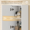 MOBILE DA BAGNO A 2 ANTE CON SPAZIO APERTO E RIPIANI REGOLABILI, IN LEGNO, 30X24X140 CM, BIANCO