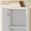 MOBILE DA BAGNO A 2 ANTE CON SPAZIO APERTO E RIPIANI REGOLABILI, IN LEGNO, 30X24X140 CM, BIANCO