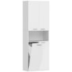 MOBILE DA BAGNO A 2 ANTE CON CESTO PORTABIANCHERIA A RIBALTA E RIPIANO APERTO, 60X30X174 CM, IN LEGNO, BIANCO