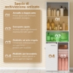 MOBILE DA BAGNO A 2 ANTE CON CESTO PORTABIANCHERIA A RIBALTA E RIPIANO APERTO, 60X30X174 CM, IN LEGNO, BIANCO