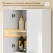 MOBILE DA BAGNO A 2 ANTE CON CESTO PORTABIANCHERIA A RIBALTA E RIPIANO APERTO, 60X30X174 CM, IN LEGNO, BIANCO