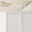 MOBILE DA BAGNO A 2 ANTE CON CESTO PORTABIANCHERIA A RIBALTA E RIPIANO APERTO, 60X30X174 CM, IN LEGNO, BIANCO