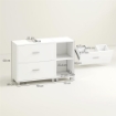 Mobile Sottolavabo Bagno con 2 Cassetti e Ripiani Aperti, in Legno, 90x30x60 cm, Bianco