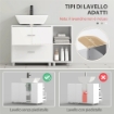 Mobile Sottolavabo Bagno con 2 Cassetti e Ripiani Aperti, in Legno, 90x30x60 cm, Bianco