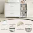 Mobile Sottolavabo Bagno con 2 Cassetti e Ripiani Aperti, in Legno, 90x30x60 cm, Bianco