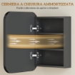 ARMADIETTO CON SPECCHIO CONTENITORE A 2 RIPIANI REGOLABILI, IN LEGNO E VETRO, 40.2X10.2X50.9 CM, NERO