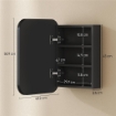 ARMADIETTO CON SPECCHIO CONTENITORE A 2 RIPIANI REGOLABILI, IN LEGNO E VETRO, 40.2X10.2X50.9 CM, NERO