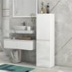 MOBILE BAGNO ALTO A COLONNA CON ANTE, 2 ARMADIETTI, MOBILETTO BAGNO SALVASPAZIO CON RIPIANI REGOLABILI PER SALA DA PRANZO SALOTTO SOGGIORNO, 35 X 25 X 120 CM, BIANCO LUCIDO