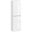 MOBILE BAGNO ALTO A COLONNA CON ANTE, 2 ARMADIETTI, MOBILETTO BAGNO SALVASPAZIO CON RIPIANI REGOLABILI PER SALA DA PRANZO SALOTTO SOGGIORNO, 35 X 25 X 120 CM, BIANCO LUCIDO