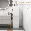 MOBILE BAGNO ALTO A COLONNA CON ANTE, 2 ARMADIETTI, MOBILETTO BAGNO SALVASPAZIO CON RIPIANI REGOLABILI PER SALA DA PRANZO SALOTTO SOGGIORNO, 35 X 25 X 120 CM, BIANCO LUCIDO