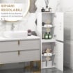 MOBILE BAGNO ALTO A COLONNA CON ANTE, 2 ARMADIETTI, MOBILETTO BAGNO SALVASPAZIO CON RIPIANI REGOLABILI PER SALA DA PRANZO SALOTTO SOGGIORNO, 35 X 25 X 120 CM, BIANCO LUCIDO